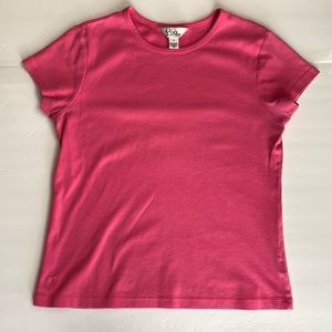 Lilly Pulitzer Basic Pink Crew Neck Short Sleeve Shirt Top Size M